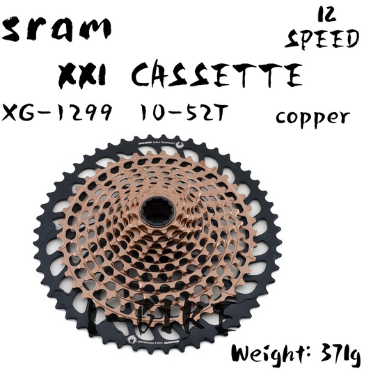 SRAM XX1 EAGLE XG-1299 CASSETTE + PC XX1 EAGLE CHAIN 12-SPEED WEAR KIT Copper