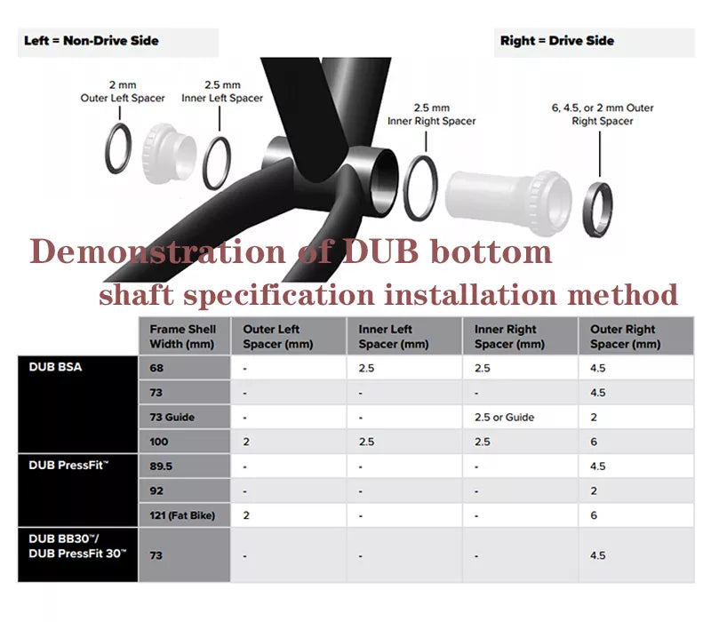 SRAM DUB BB MTB Bike Central Movement BSA Thread 68/73mm BB30 PF30 Press Fit PF92 Axis Bottom Bracket Bicycle Part Accessories